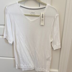 Chico's Classic White V-Neck Tee